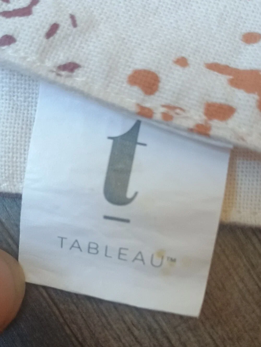 Able Tree Pattern Table Runner in White, Brown, Gold